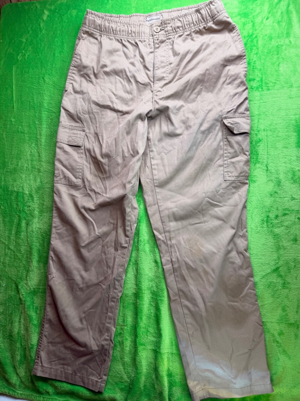 Scandia Woods Men's Khaki Cargo Pants Elastic Waist Sz 34M